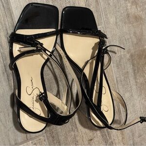 Jessica Simpson Black Glossy Sandals